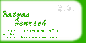 matyas henrich business card